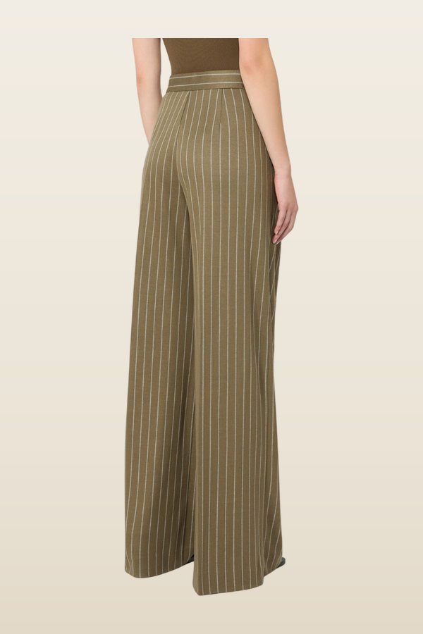 Pinstripe jersey trousers - KAKI — model back