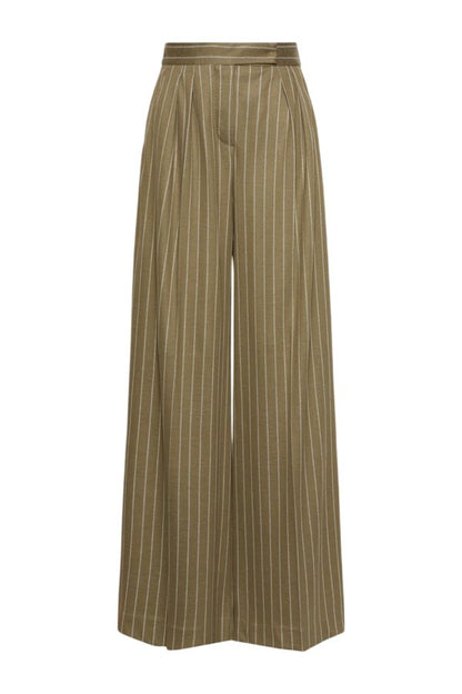 Pinstripe jersey trousers - KAKI — packshot