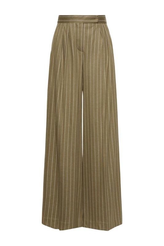 Pinstripe jersey trousers - KAKI — packshot