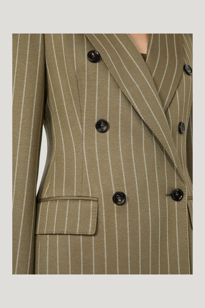 Double-breasted pinstripe jersey blazer — carry 3