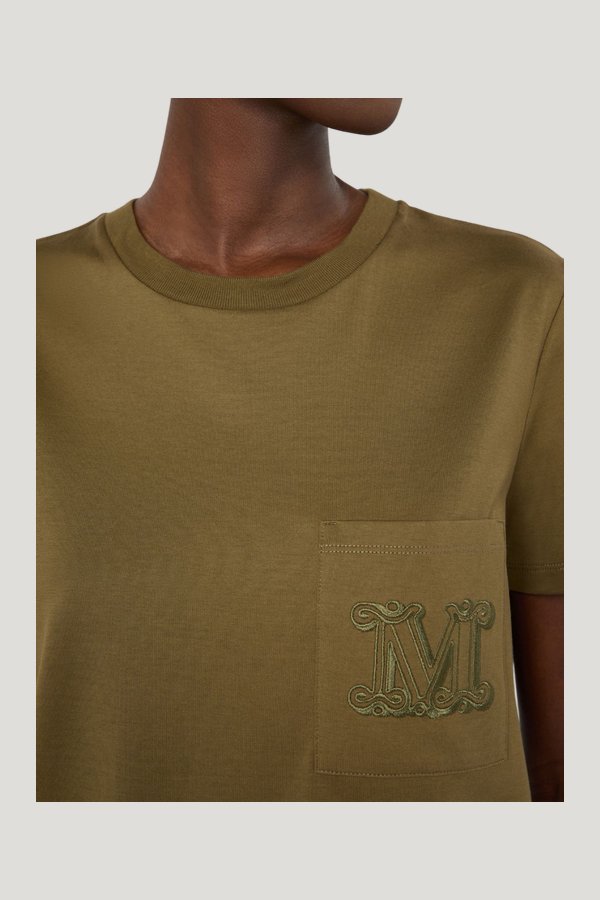 Cotton jersey T-shirt - KAKI — model side