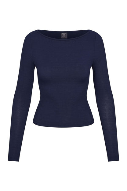 Paddington Long Sleeve - Midnight Lightweight Rib — packshot