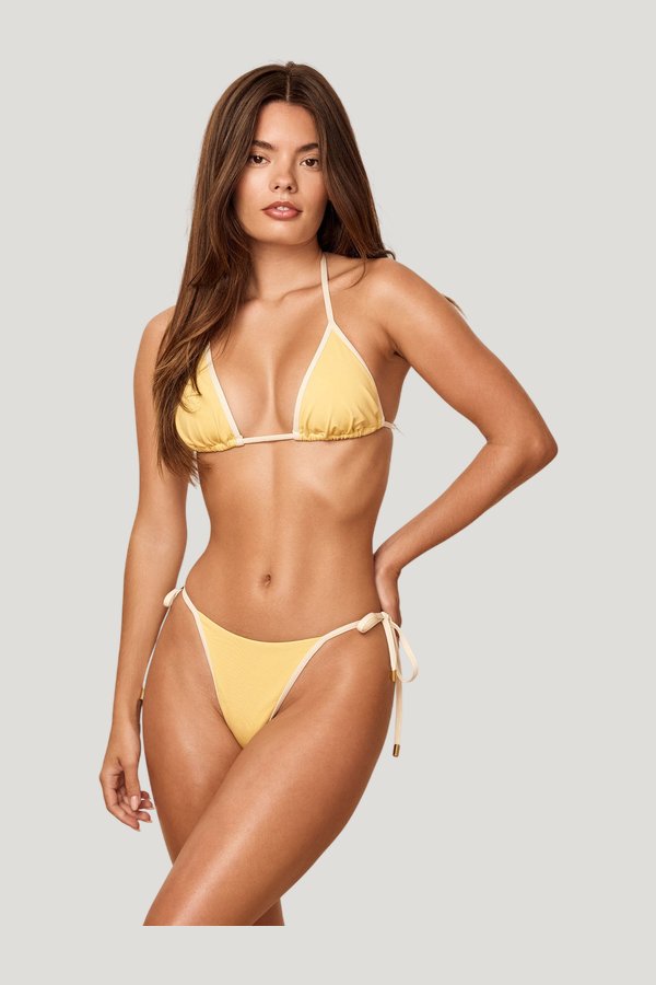Palma Color Block Top - Meyer/Ivory — model front