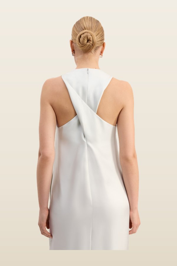 PALOMA Long silk dress — model back