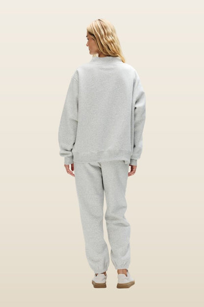 OG Varsity Mockneck - Classic Grey + Denim — model back
