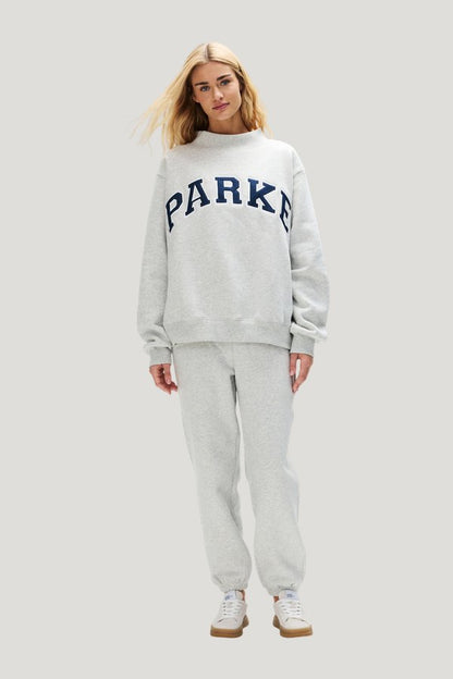OG Varsity Mockneck - Classic Grey + Denim — model front