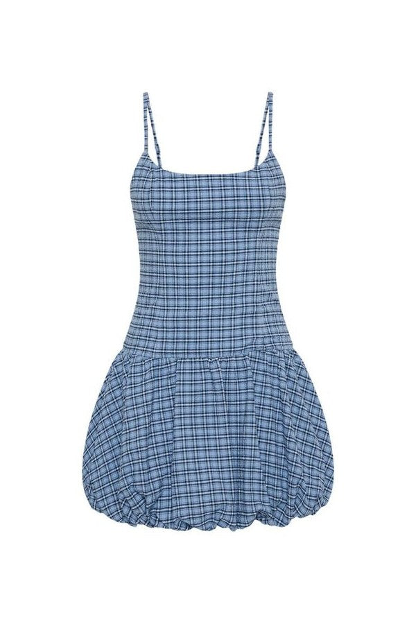 Pelea Mini Dress Vintage Blue Check — packshot