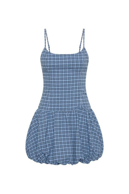 Pelea Mini Dress Vintage Blue Check — packshot