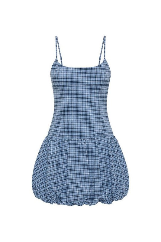 Pelea Mini Dress Vintage Blue Check — packshot