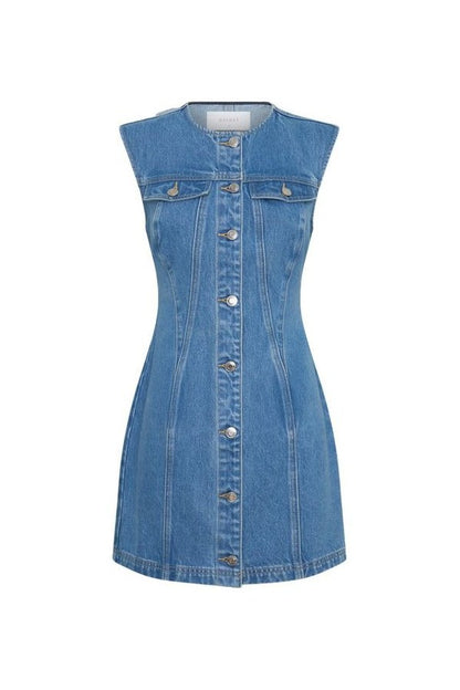 Penn Button Front Denim Mini Dress — packshot