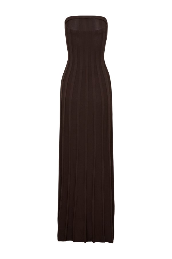 Pia Ribbed Strapless Maxi Dress — packshot