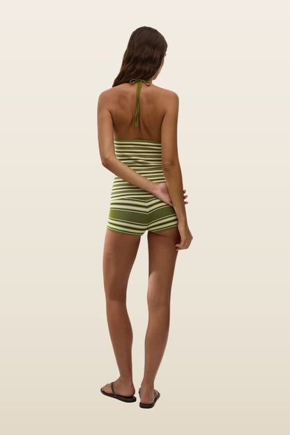 Playa Mini Short Ombre Stripe Macro Juniper — model back