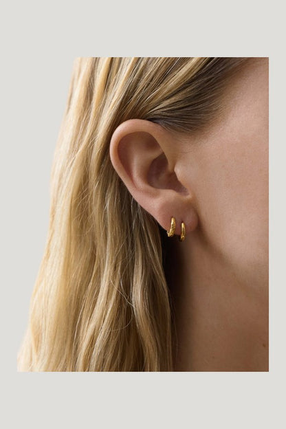 Polished Mini Hoop Gold — model front
