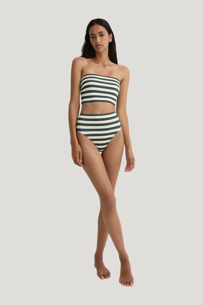 Poppy Bikini Bottom - Forest Stripe (Embodee™) — model side