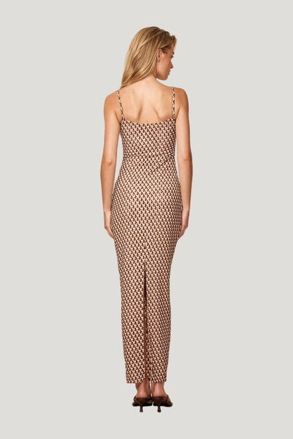 Provence Dress - Husk Geo — model side