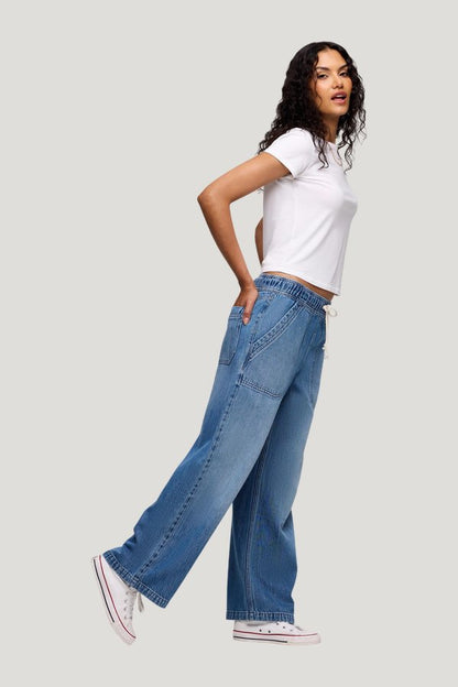 Pull-On Denim Pant | June — model side
