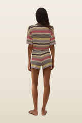 Raya Polo Top Perla Stripe — model back