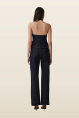 Rema Halter Longline Denim Top — carry 4