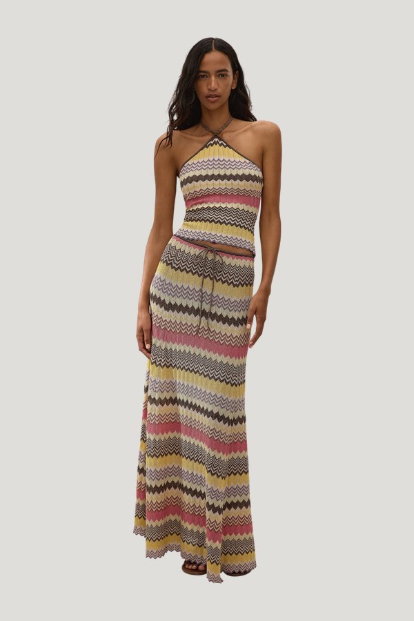 Ria Skirt Perla Stripe — model front