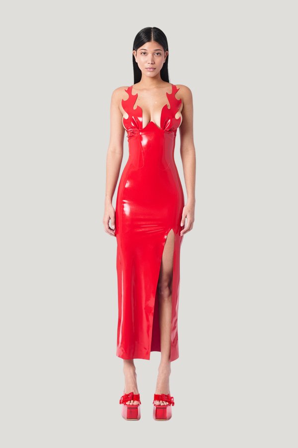 Roast Latex Dress — model front
