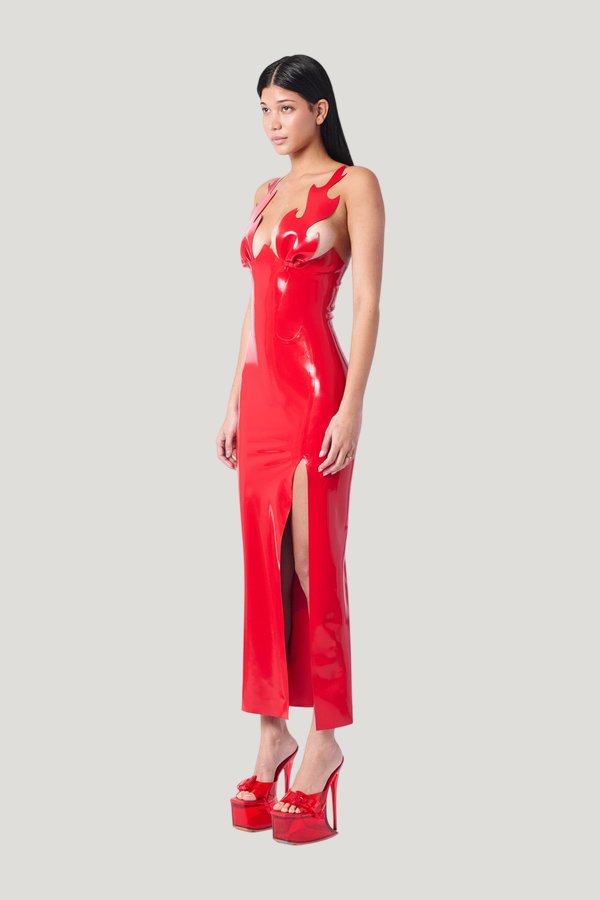 Roast Latex Dress — model side