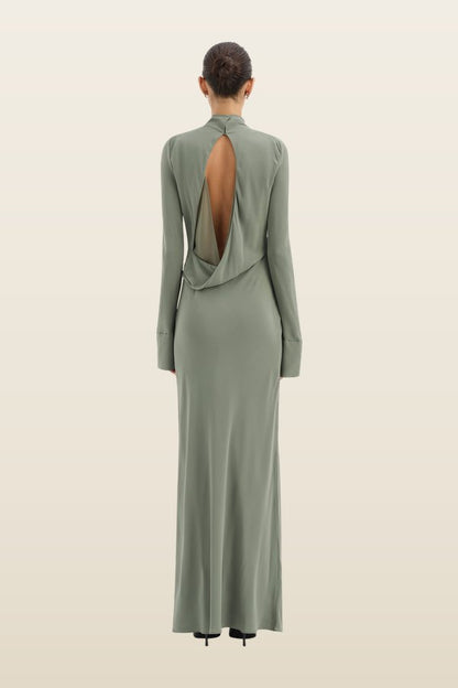 Rousseau Open Back Gown — model back
