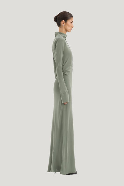 Rousseau Open Back Gown — model side