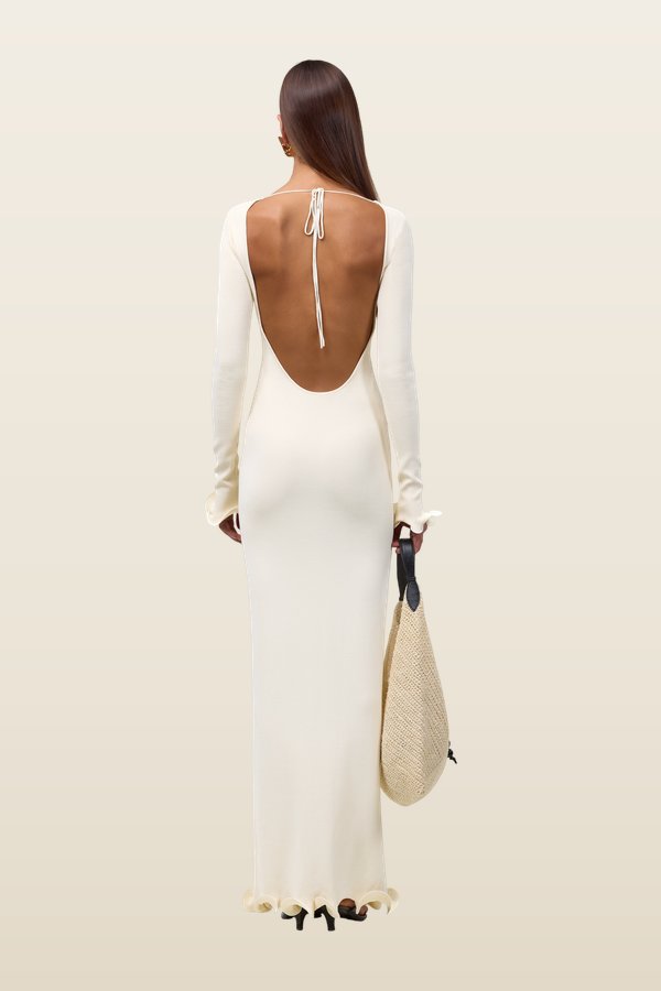 Ruffle Hem Maxi Dress — model back