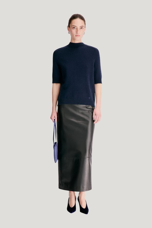 RUTH Stand collar cashmere top — carry 2