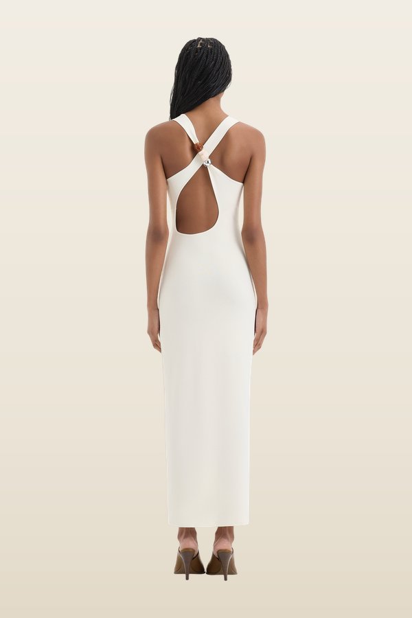Sabah Cross Back Midi Dress — model back