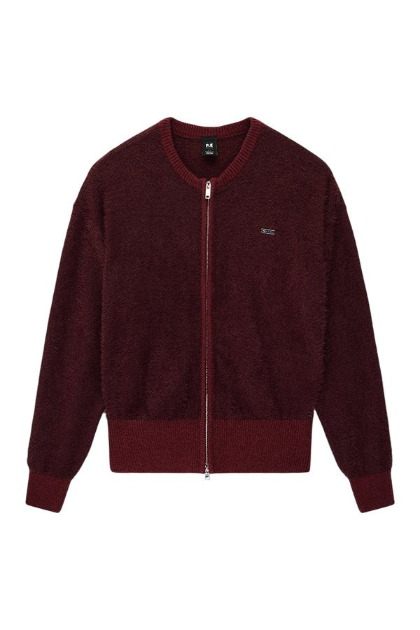 Sable Knit Bomber In Mahogany — packshot