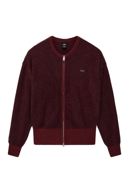 Sable Knit Bomber In Mahogany — packshot