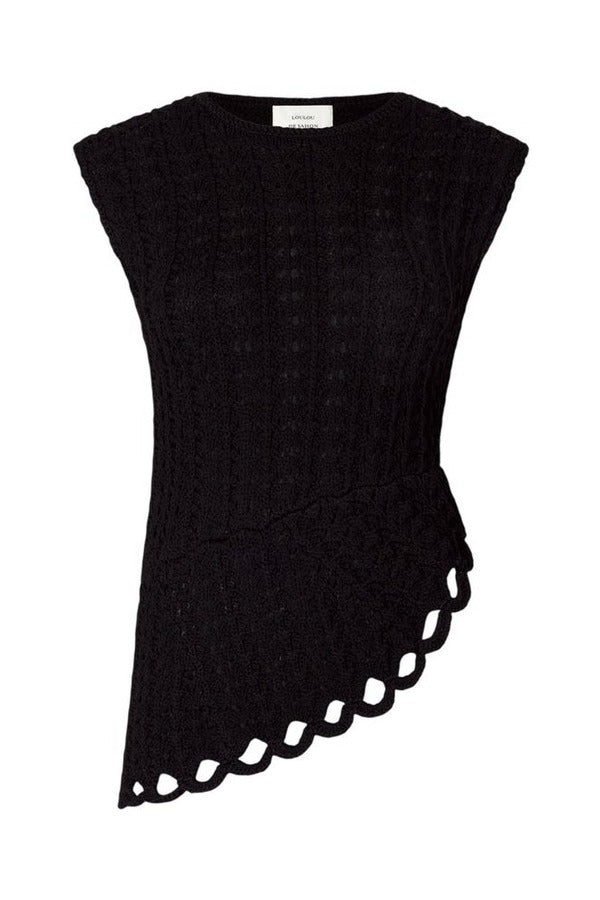 SAEZ Ruffled crochet top — packshot