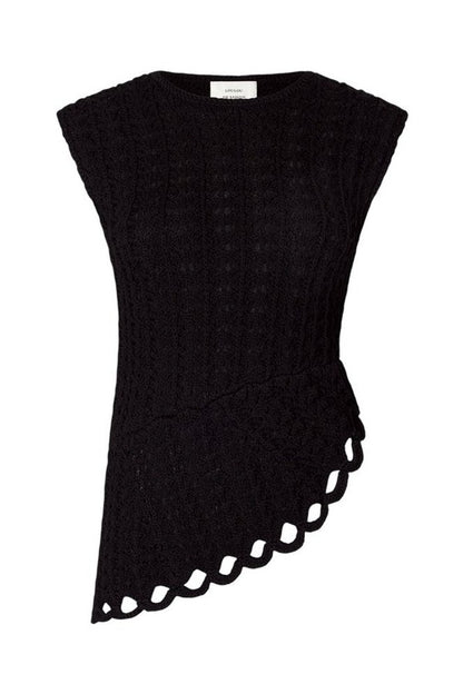 SAEZ Ruffled crochet top — packshot