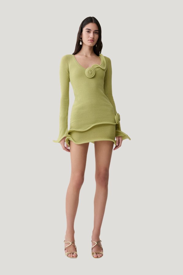 Samira Knit Long Sleeve Mini Dress — model front