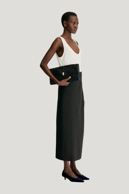 SAMOS LDS Grain de poudre long skirt — model side