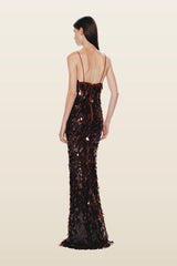 The Sapphire Sequin Dress — model back