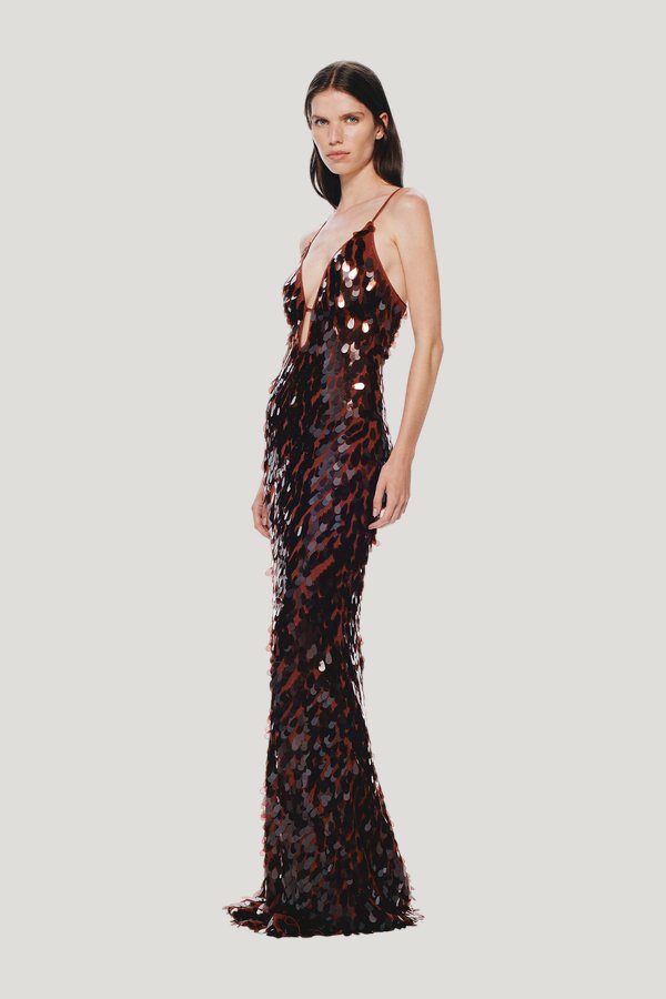 The Sapphire Sequin Dress — model side