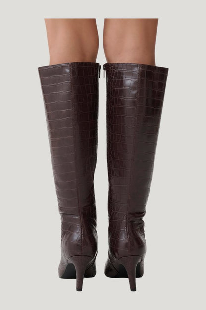 Sarah Faux Leather Crocodile Boot — extra