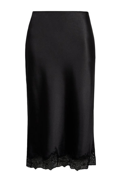 Satin Lace Detail Midi Skirt — packshot