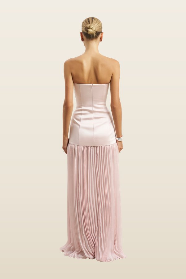 Satin Structured Bodice Gown — model back