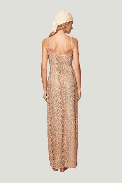Sayulita Dress - Porto Cervo Gold — model side