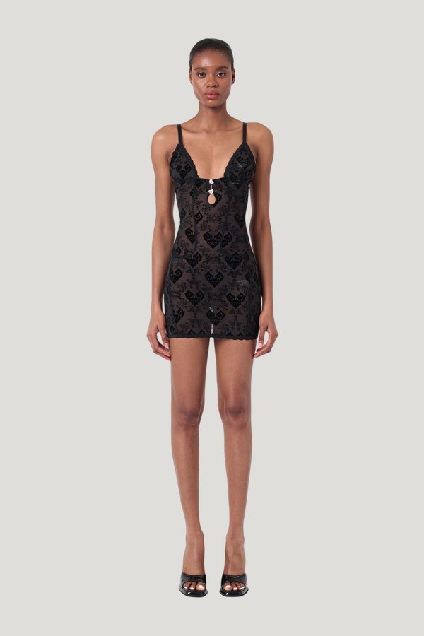 Scarlett Dress Flocked Mesh — carry 2