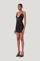 Scarlett Dress Flocked Mesh — carry 3