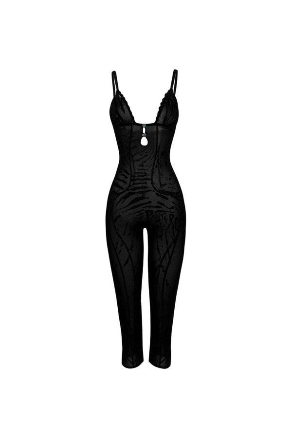 Scarlett Pedal Pusher Jumpsuit Black Zebra Print — packshot