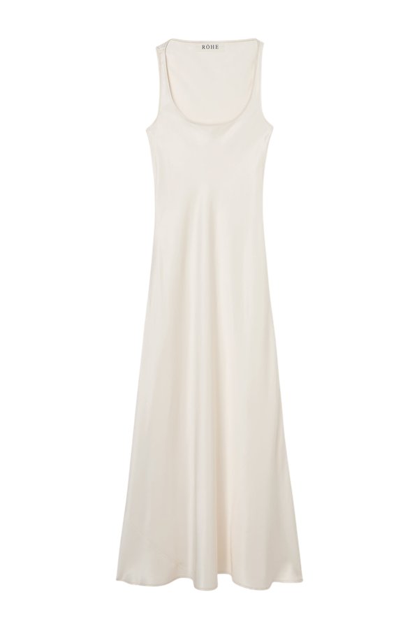 Scoop neck satin dress — packshot