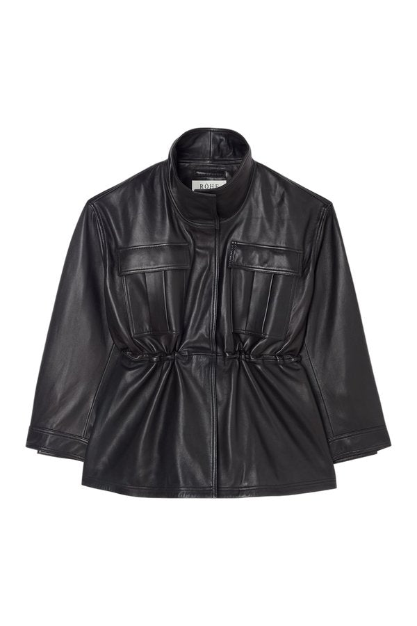 Sculptural leather jacket — packshot