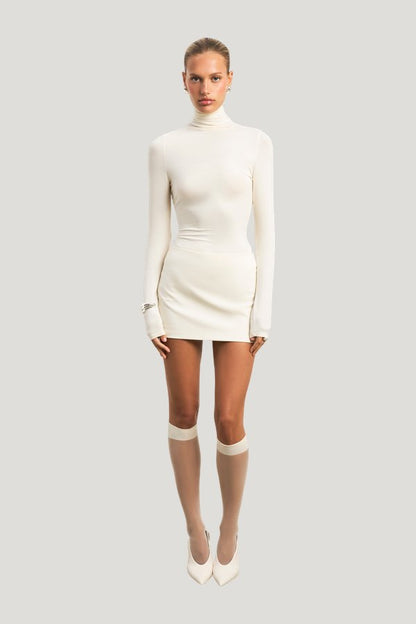 Semi Sheer High Neck Longsleeve Top — carry 2