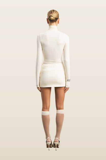 Semi Sheer High Neck Longsleeve Top — carry 4