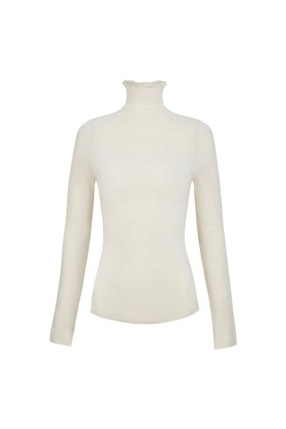 Semi Sheer High Neck Longsleeve Top — packshot